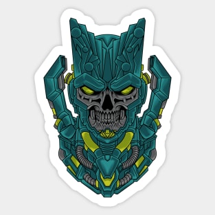 armored mecha skull Sticker